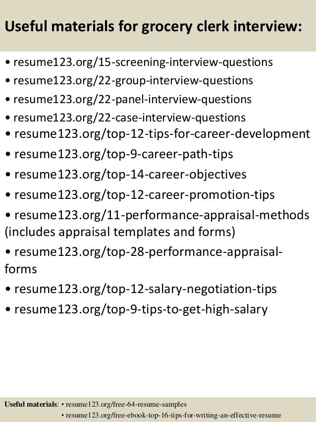 Top 8 grocery clerk resume samples