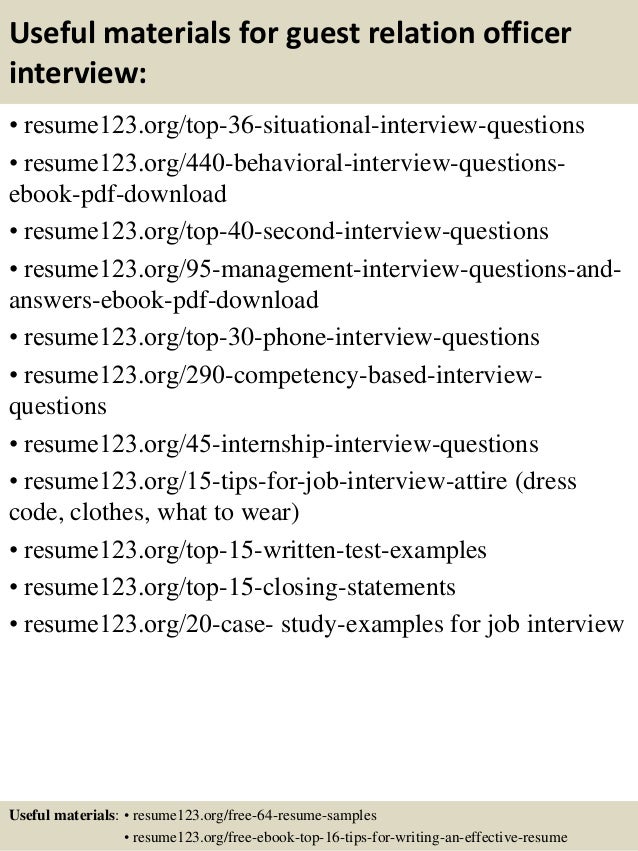 Top 8 Guest Relation Officer Resume Samples