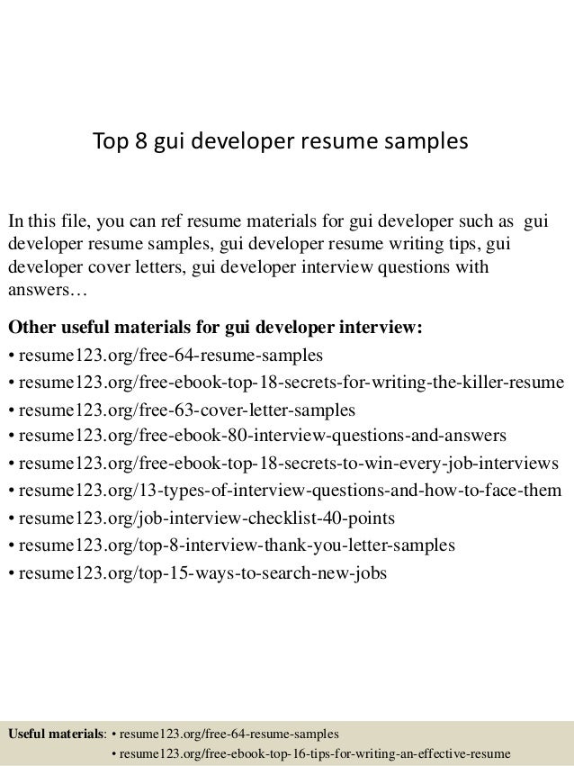 top 8 gui developer resume samples in this file you can ref resume materials for - Resume Sample For Ui Developer top 8 gui developer resume samples in this file you can ref resume materials for - Resume Sample For Ui Developer