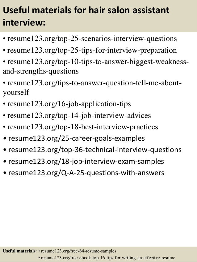 Salon assistant resume