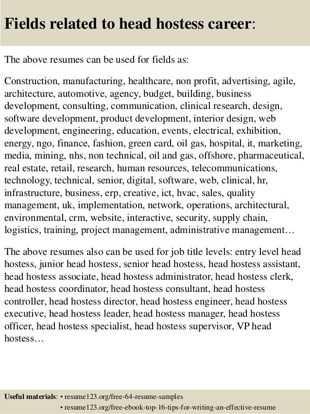 top 8 head hostess resume samples hostess resume samples