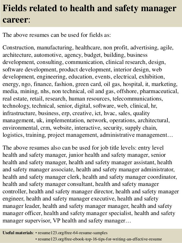 top 8 health and safety manager resume samples retail sales manager resumes