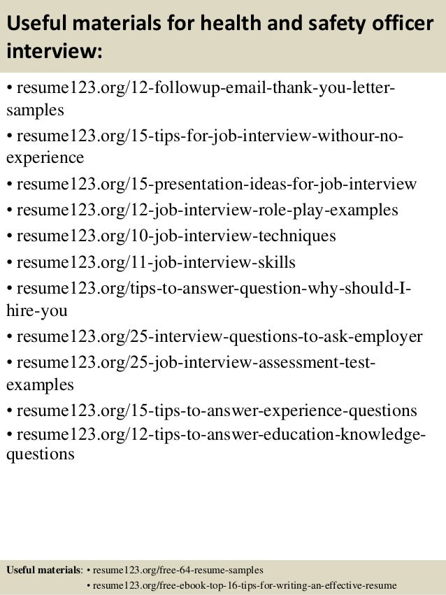 Top 8 health and safety officer resume samples