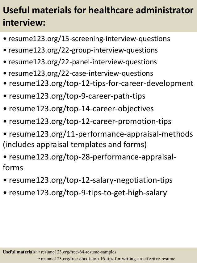 hospital administrator resume