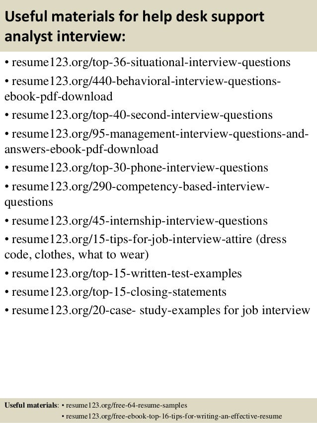 service desk analyst interview questions