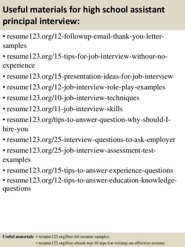 Resume sample assistant principal