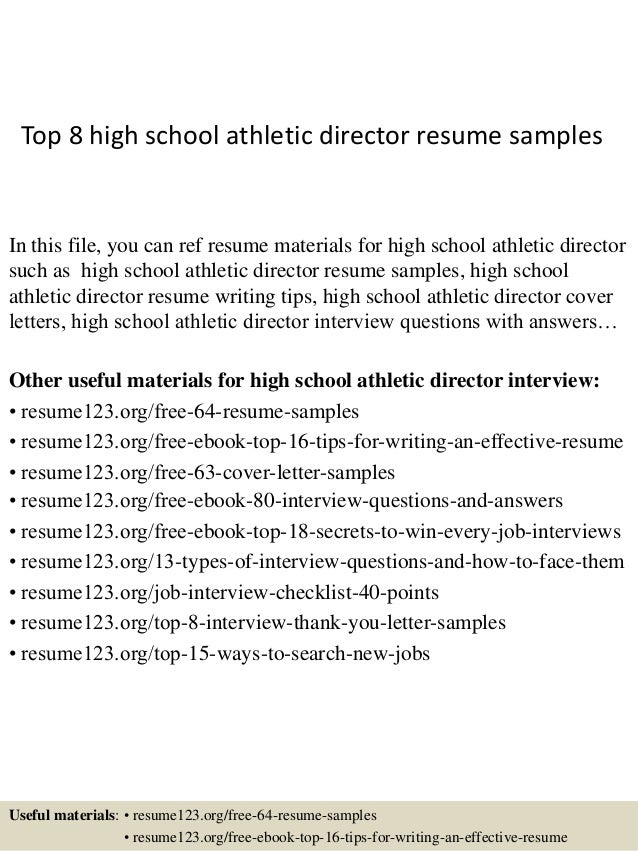 athletic director cover letters