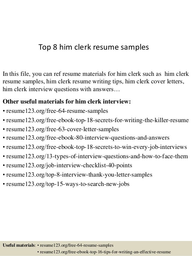 top 8 him clerk resume samples 1 638 jpg cb 1432961096 samples of cover letters for him clerk