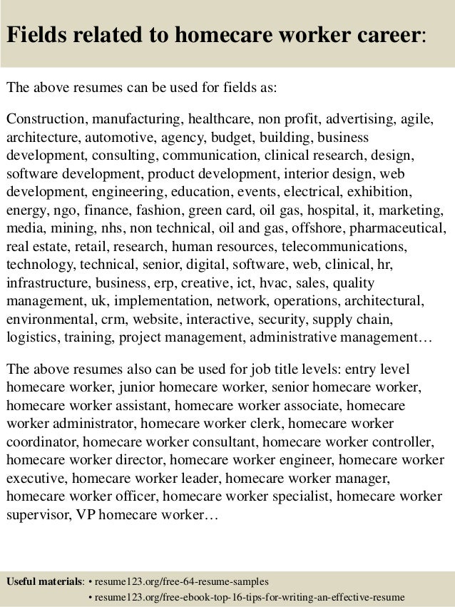 home care assistant resume