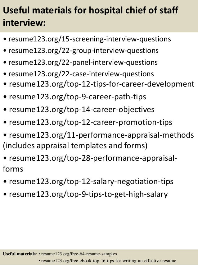 chief of staff resume samples