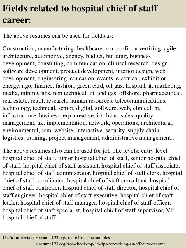 chief of staff resume samples