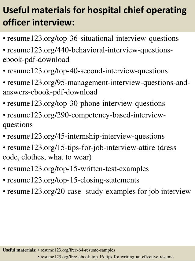 coo job resume samples