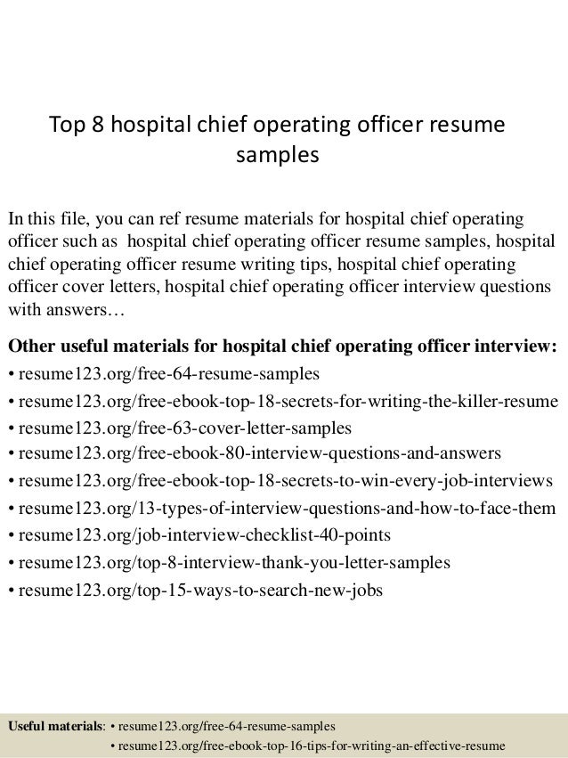 top 8 hospital chief operating officer resume samples in this file you can ref resume