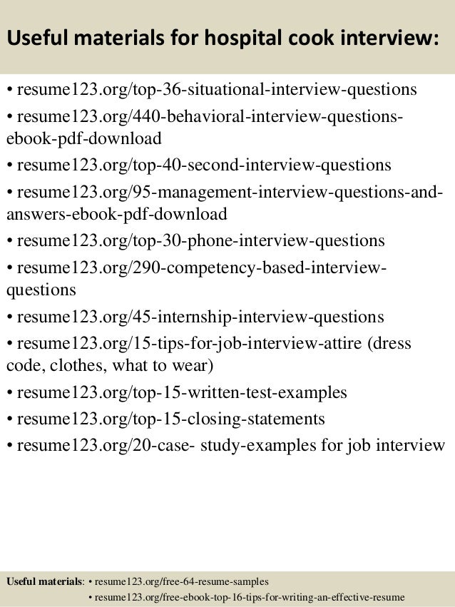 Top 8 hospital cook resume samples
