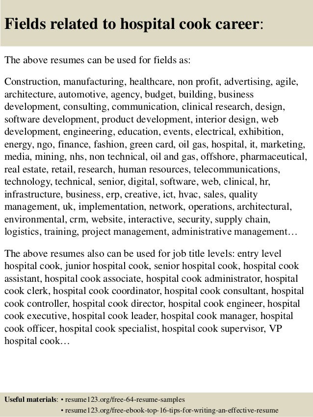 Top 8 hospital cook resume samples