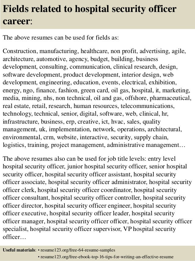 top 8 hospital security officer resume samples resume electrical engineering