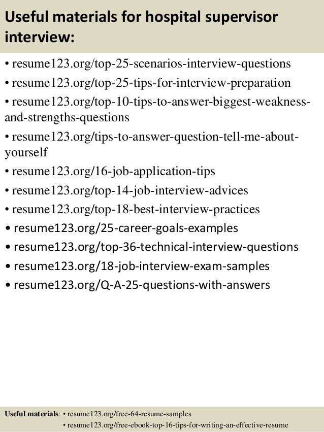 hospital resume