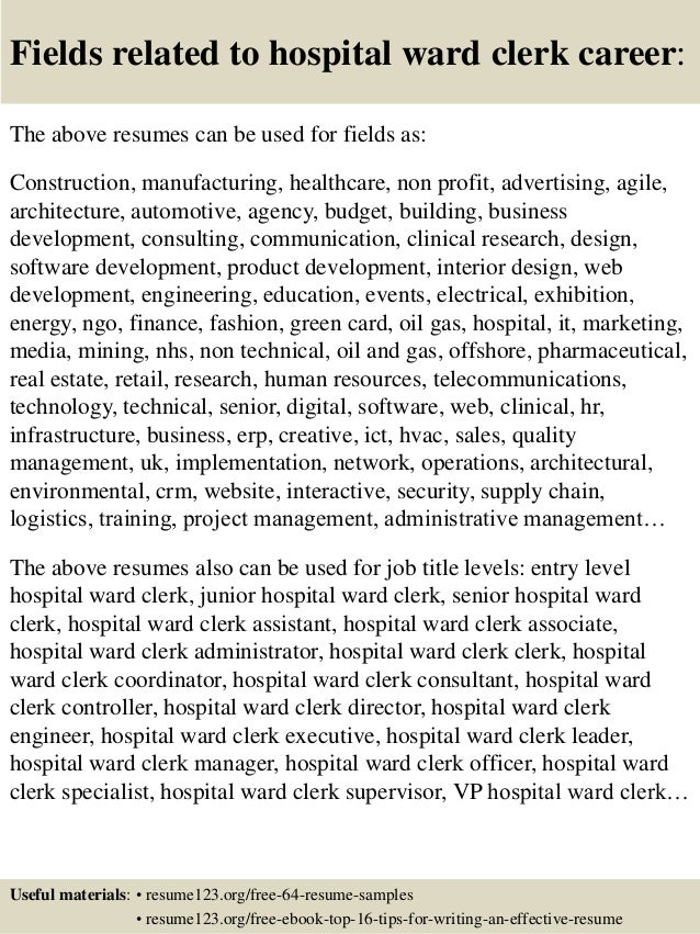top 8 hospital ward clerk resume samples architectural sales resumes
