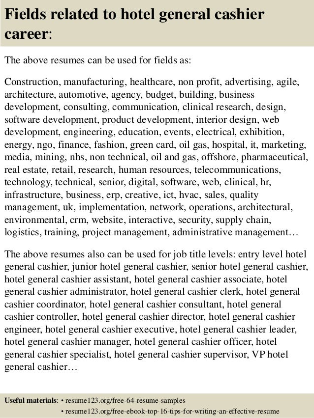 sample resume cashier