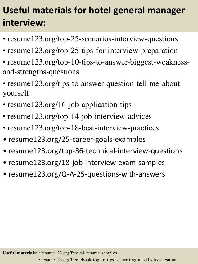 sample hotel general manager resume