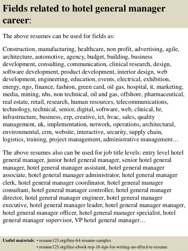 sample general manager resume