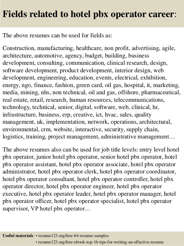 pbx operator resume sample switchboard operator resume