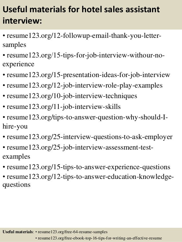 Sample resume for hotel sales