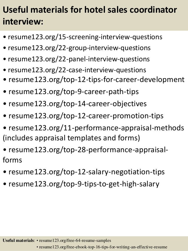 Top 8 Hotel Sales Coordinator Resume Samples