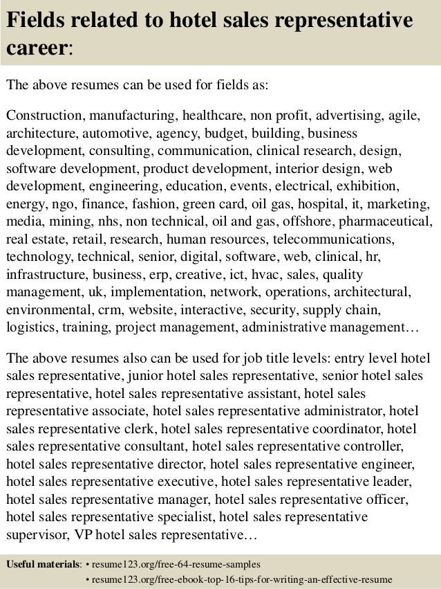 sales representative resume sample