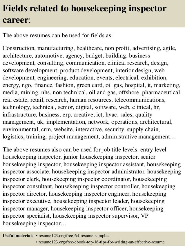 director of housekeeping resumes