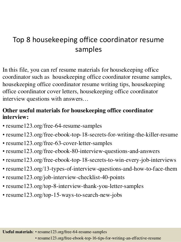 office coordinator resume samples