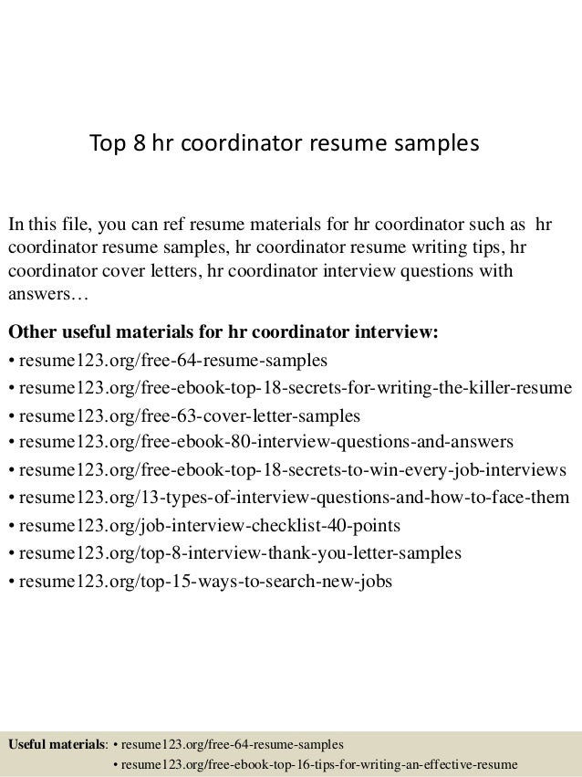 top 8 hr coordinator resume samples 1 638 jpg cb 1429946445 hr coordinator resume