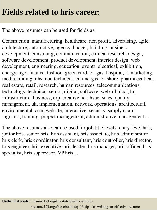 top 8 hris resume