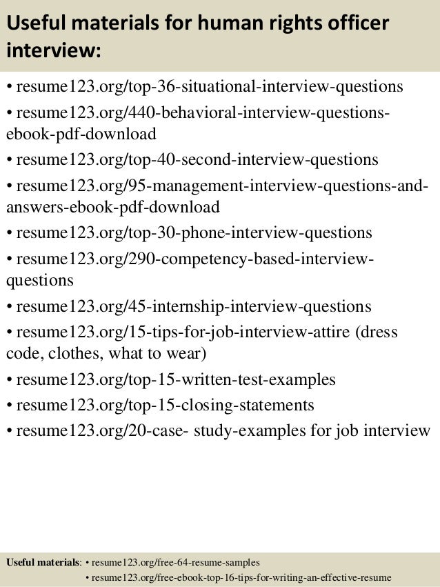 Top 8 human rights officer resume samples