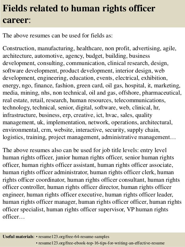 Top 8 human rights officer resume samples