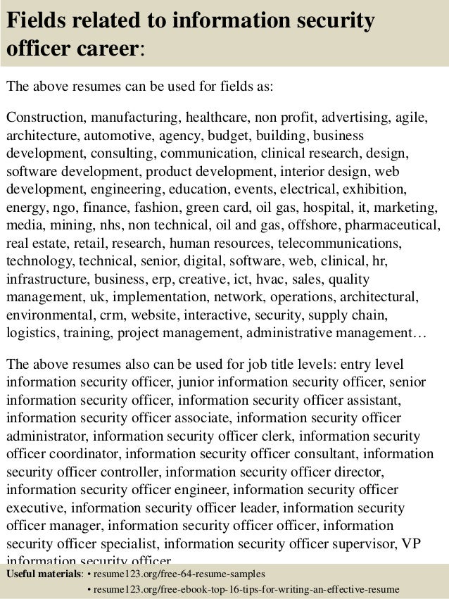 sample resume for security officer
