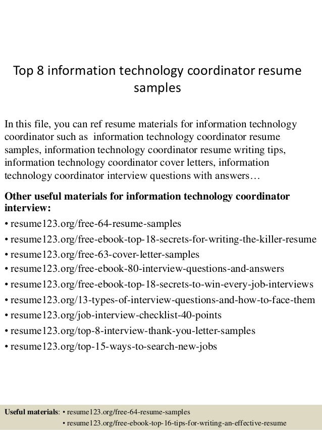 technology coordinator resume