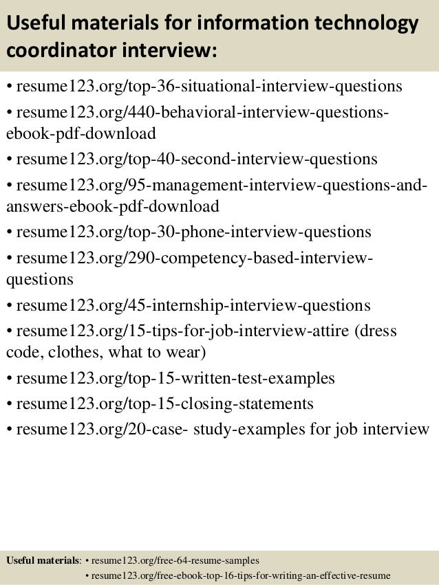 technology coordinator resume