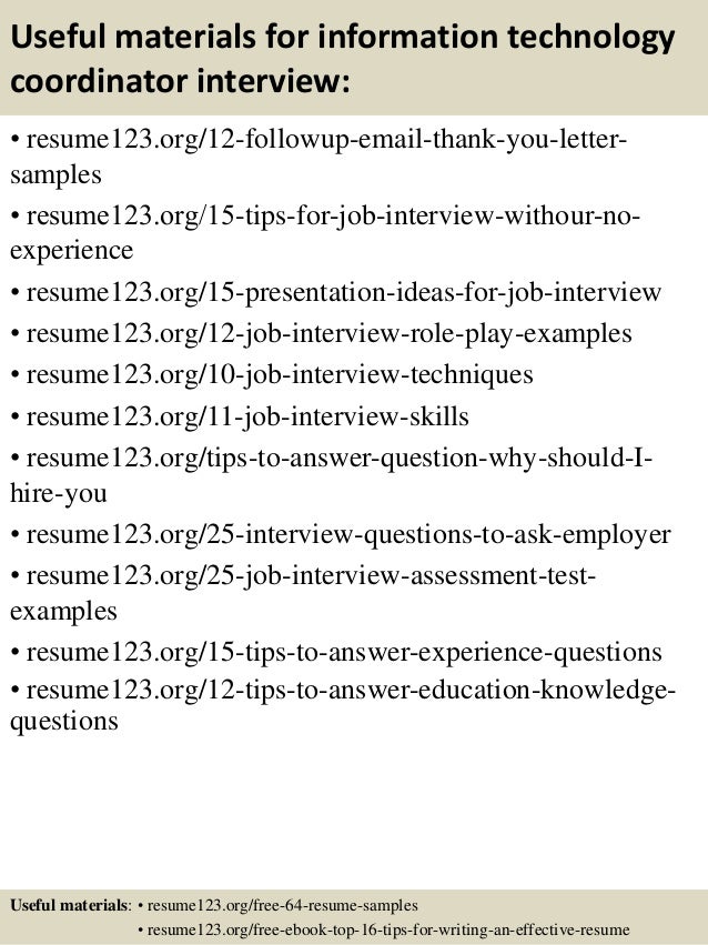technology coordinator resume