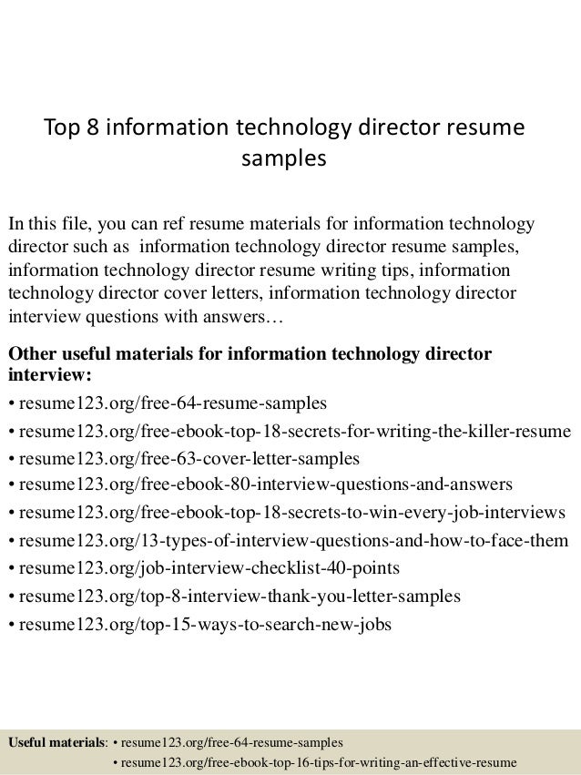 it director resume samples