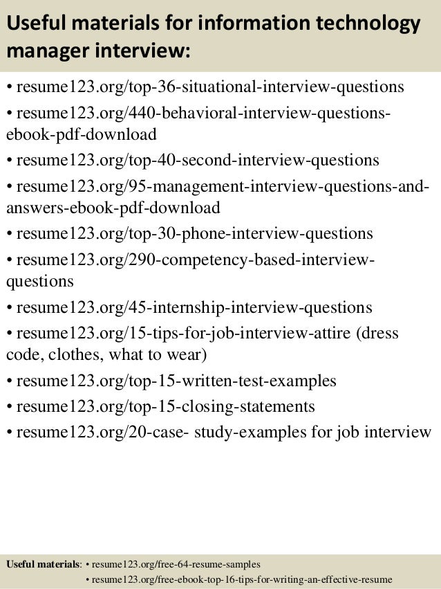 top 8 information technology manager resume samples sample technology manager resume