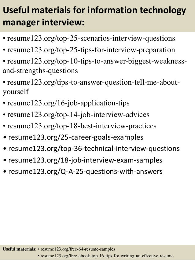 top 8 information technology manager resume samples technology manager resume