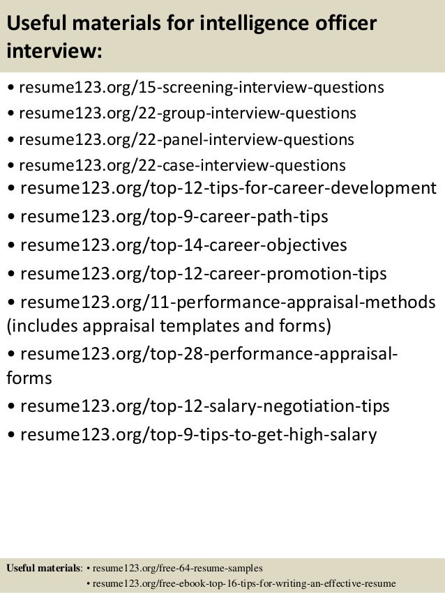 Intel resume samples
