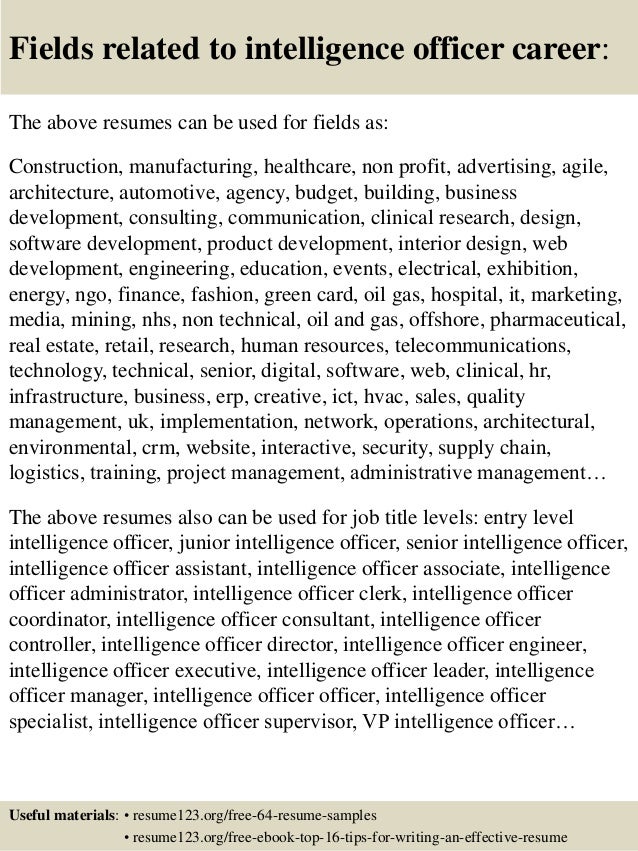 intelligence resume