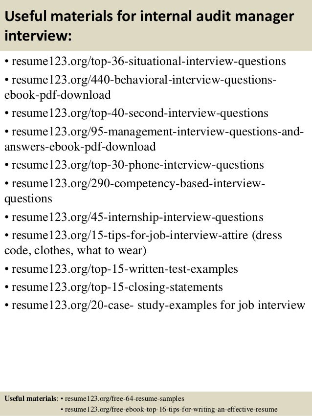 internal auditor resumes