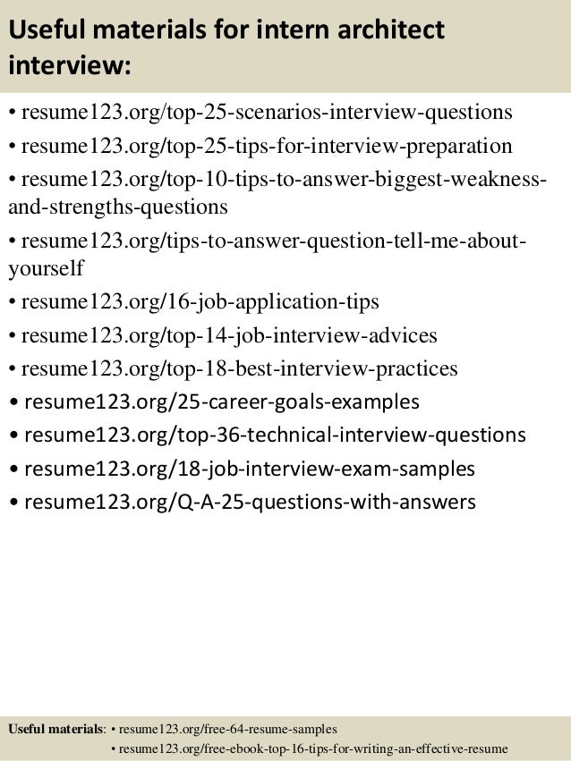 Intern architecture resume