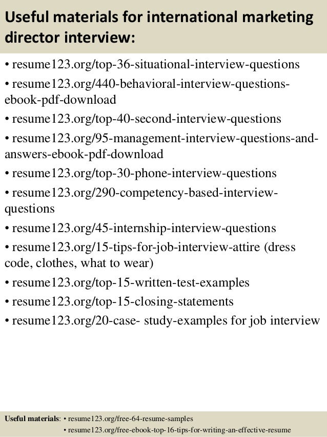 top 8 international marketing director resume samples