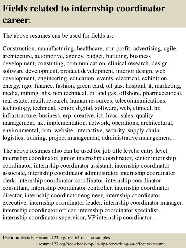 research intern resumes