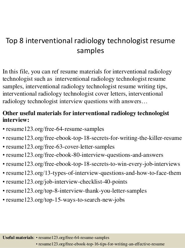 top 8 interventional radiology technologist resume samples vascular technologist cover letter
