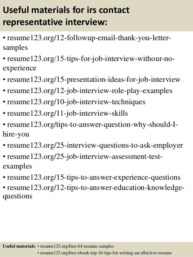 Irs and resume